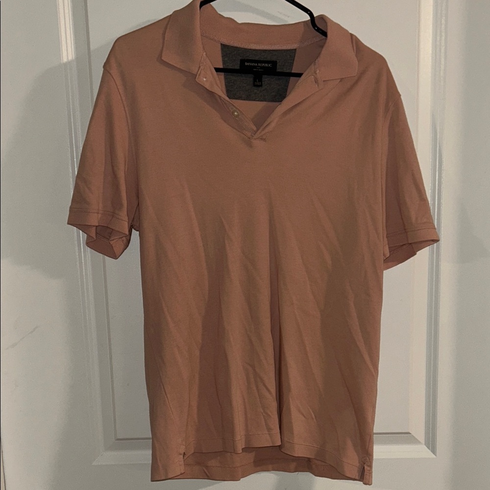 Banana Republic Men's Coral Polo Shirt